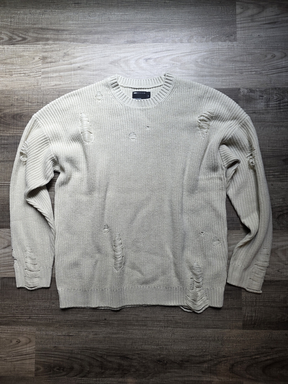 ASOS Men's Distressed Grunge Sweater In Beige